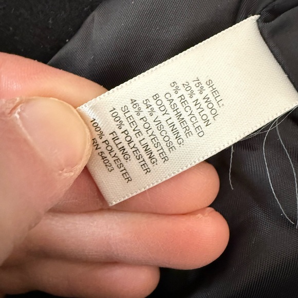 Banana Republic Men’s Large Black Wool Cashmere Blend Zip Jacket Minimalist Coat - Picture 5 of 5